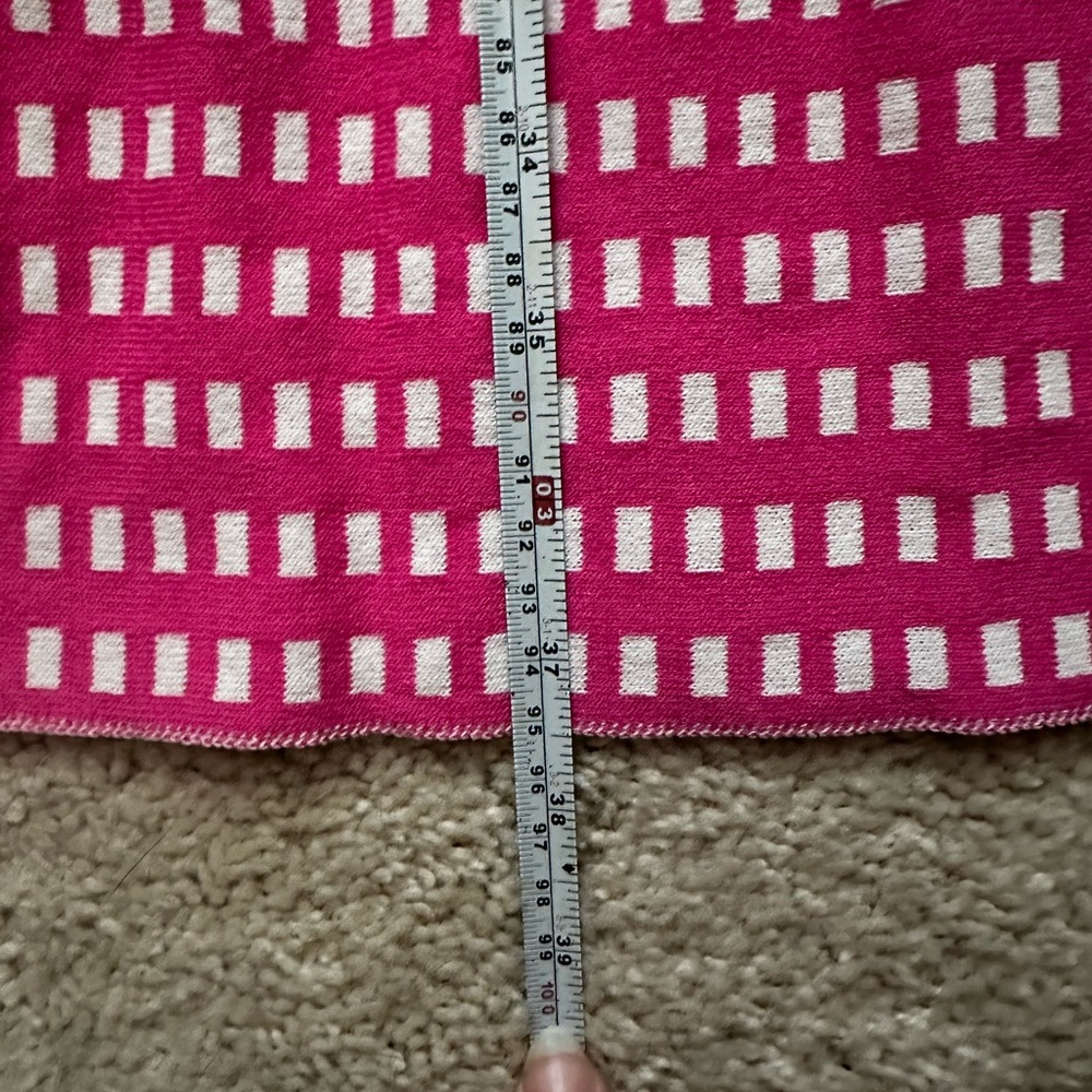 Unique Vintage Fuchsia and White Checkered Midi Dress - Picture 7 of 7